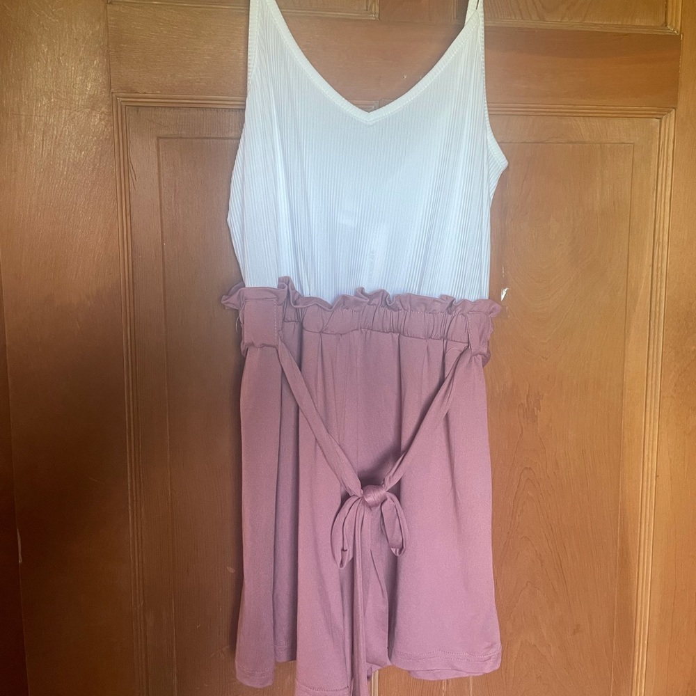 Francescas XL Rose and white romper